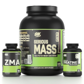 cratine & serious mass & zma supplement bottle