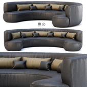 Jenifer Restaurant Leather Round Sofa