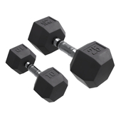 Hexagonal rubberized dumbbells 01
