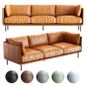 Crate&Barrel Wells Leather Grande Sofa
