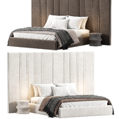 Medburn Wide Headboard Panel Stripe Bed