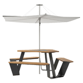 Extremis Anker bench with Inumbrina parasol