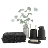 Bathroom accessory Set with eucalyptus