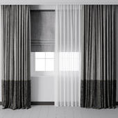 Hadi Curtains With Roman Blinds 90