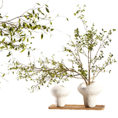 Plum branch in a stone vase
