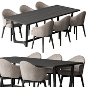 Dinning Table Black and Cream - Set 31