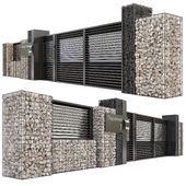 Gabion fence