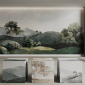 BELARTESTUDIO Murals Seamless set Vintage Landscape