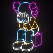 decorative lamp made of flexible neon KAWS 2