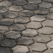 Hexagon Concrete with Gravel - Paving 07