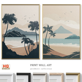 Peaceful Beach Travel Poster Wall Art P-642