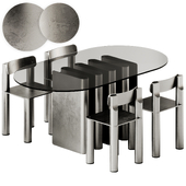 TAVOLO 2 Table by Pulpo and SILO Aluminium chair by Found