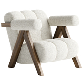 Japandi Beige Accent Chair