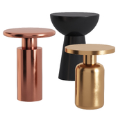 Set of side tables (Pali Black iron, Amira Off White Matte Gold, Corra Copper)