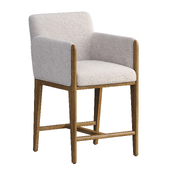 Casa Viva Ivory White Upholstered Counter Stool