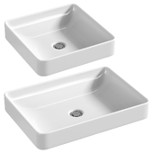 Vox® Vitreous China Rectangular Vessel Bathroom Sink with Overflow