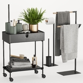 Bath Set-29-Storage Trolley& Towel Rack