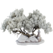 backyard and landscape snow garden tree and bush set 266