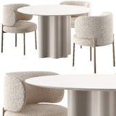 Akiko Chair and Round Teatro Magico Table by Saba Italia