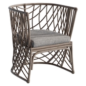 Ashley Rattan Linen Dining Chair