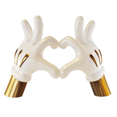 FelyHos cartoon heart hands statue