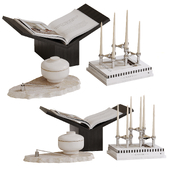 Decorative set with Stoff candle holder