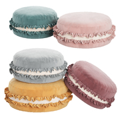 Macaron Pouf, Velour Cookie pillow