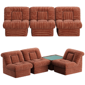 Vintage Italian velvet living room set 1970s