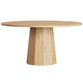 Bancroft Round Oak Pedestal Dining Table 60"