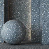 Mid Blue Terrazzo Texture 4K - Seamless