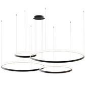 Подвесная светодиодная люстра Ring Horizontal кольца свет наружу