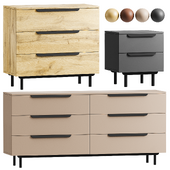 Nightstand, bedside, Chest of drawers Kvelen