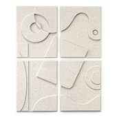 Set of 4 decorative 3d panels Nodi by Lucile Salamone made of plastic, painted with acrylic paints