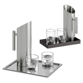 Trays with water pitcher