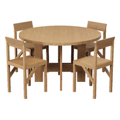 Frama Farmhouse Trestle Round Table Dinning Set