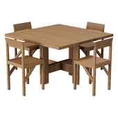 Frama Farmhouse Trestle Square Table Dinning Set