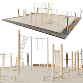 wooden sports ground