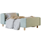 Angie Velvet Mint Kids Bed