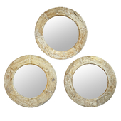 Large Wood Wheel Mirrors