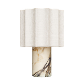 Valli - Viola Calacatta marble and linen rechargeable table lamp