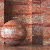 Red Travertine Texture 4K - Seamless