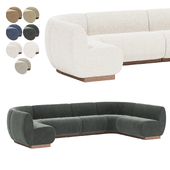 Crate and Barrel | Leandro Slate Dining Banquette with Rounded Corner