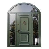 Entrance arched door with transoms to cottage 14