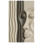 Abstract emotional faces art relief