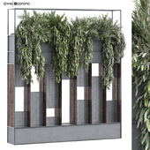 vertical plant in box greenwall and partition set 362