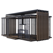 Garden Gazebo Metal Wood 18