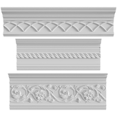 Cornices with moldings, prefabricated, No. 159, No. 160 and No. 161