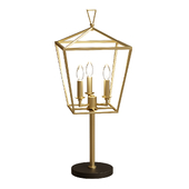 Black Iron Three Light Bedside Table Lamp