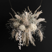 Hanging bouquet of dried flowers and pampas. Set 473.