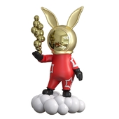 Modern Cartoon Rabbit Resin Decor Statue